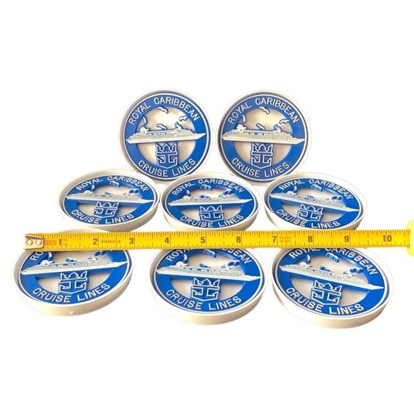 Vintage Royal Caribbean Cruise Coasters Set Lot of 8 With Holder/Box Take a Sip - Picture 14 of 14